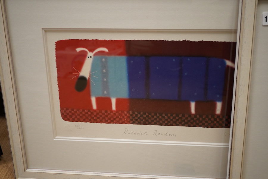 Govinder Nazran (1964-2008), 'Peregrine Pickle' and 'Roderick Random', each signed in pencil and limited edition 32/600, Washington Green blindstamped, pair of giclée prints, 23 x 40cm